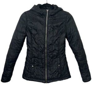 Guess Black Quilted Karaline Jacket XS Flawed